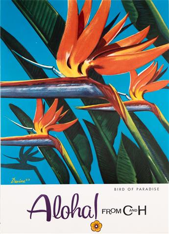 DAVINA (DATES UNKNOWN).  ALOHA! FROM C AND H. Group of 7 posters. 1959. Sizes vary.